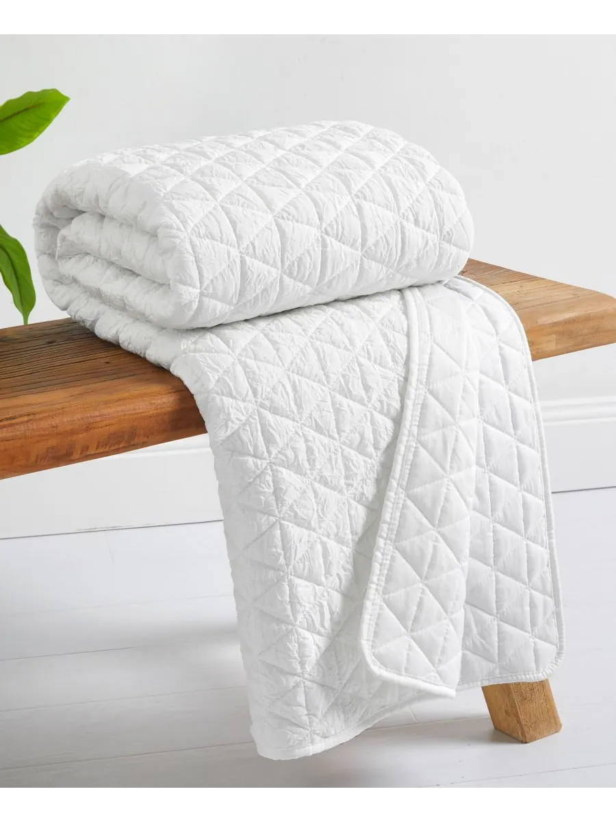 Двустороннее стеганое покрывало Homthreads Rowan, 50 x 60 дюймов Levtex — изображение 2 из 4, белый