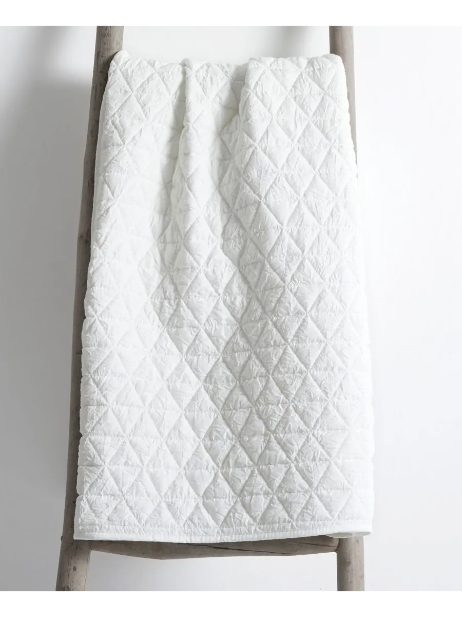 Двустороннее стеганое покрывало Homthreads Rowan, 50 x 60 дюймов Levtex — изображение 3 из 4, белый