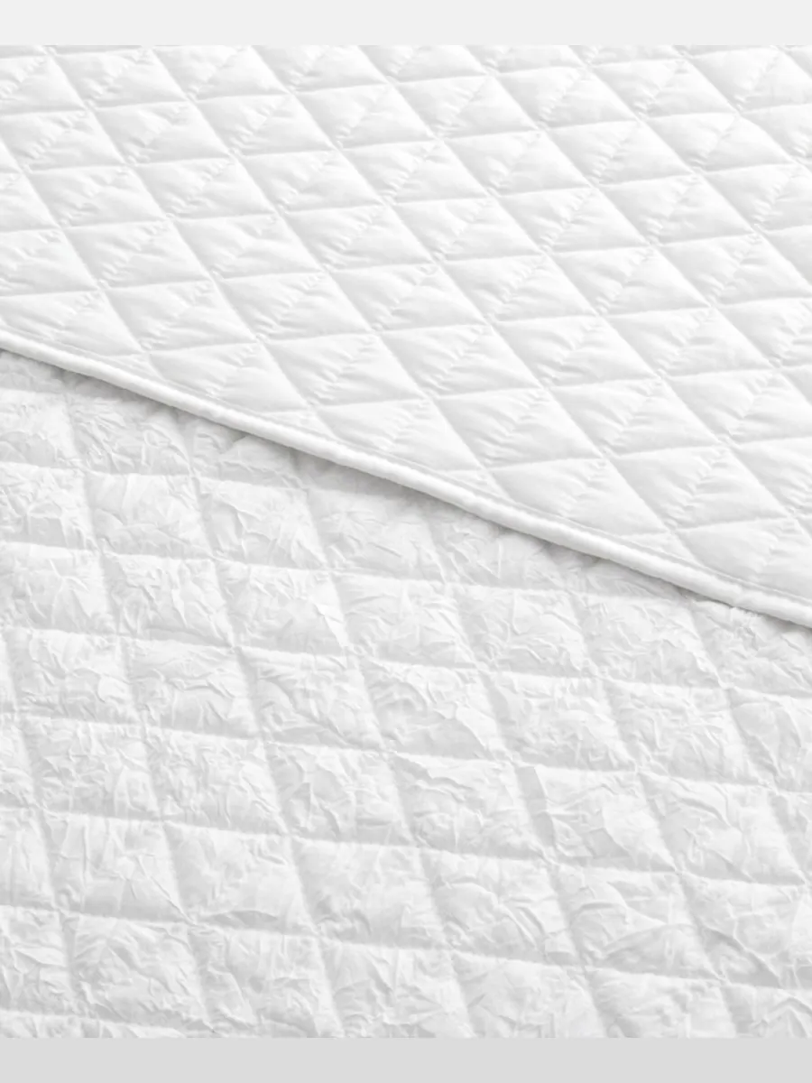 Двустороннее стеганое покрывало Homthreads Rowan, 50 x 60 дюймов Levtex — изображение 4 из 4, белый
