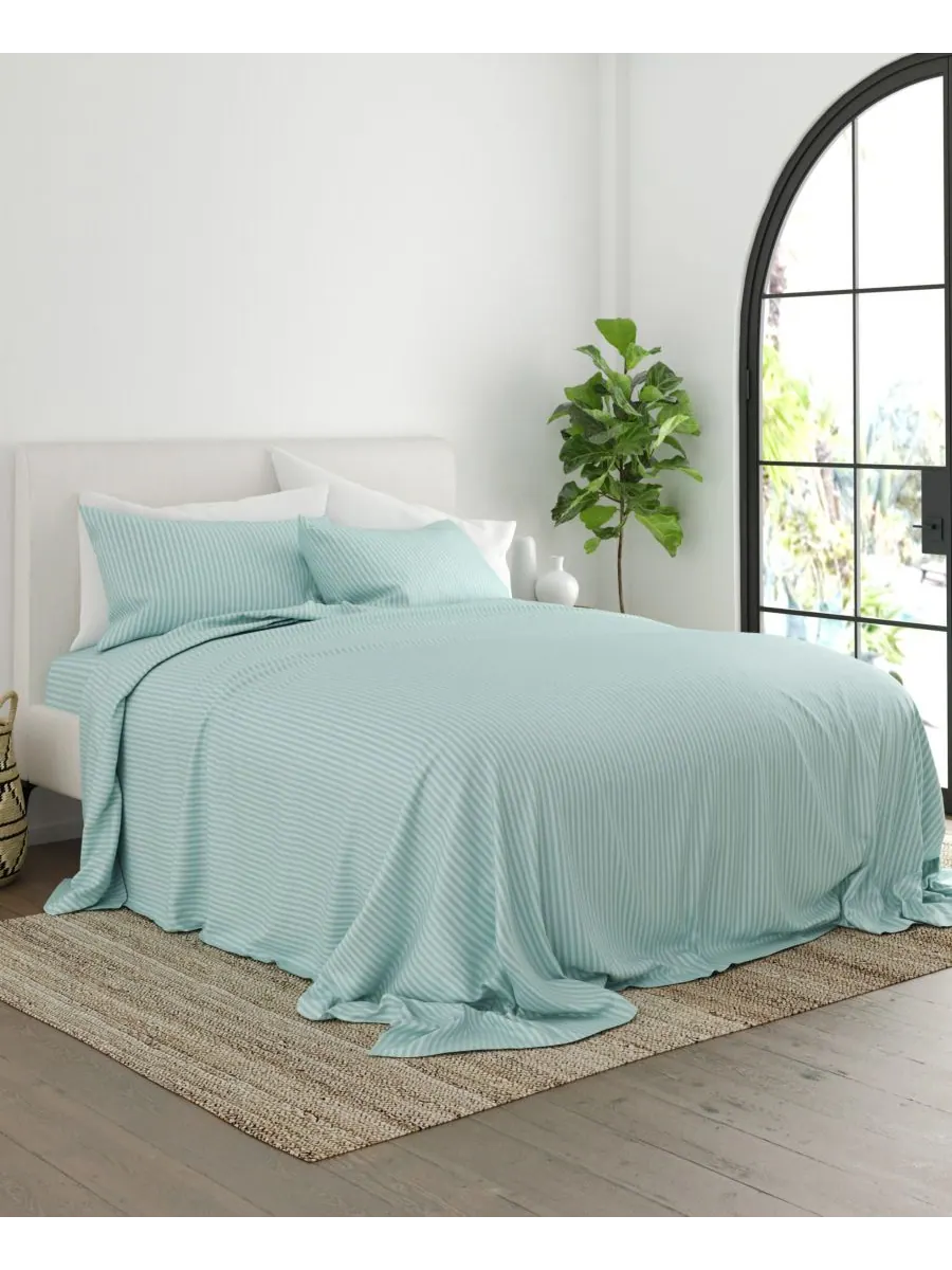 Комплект постельного белья Expressed In Embossed Striped из 4 предметов, размер Queen Ienjoy Home — изображение 10 из 10