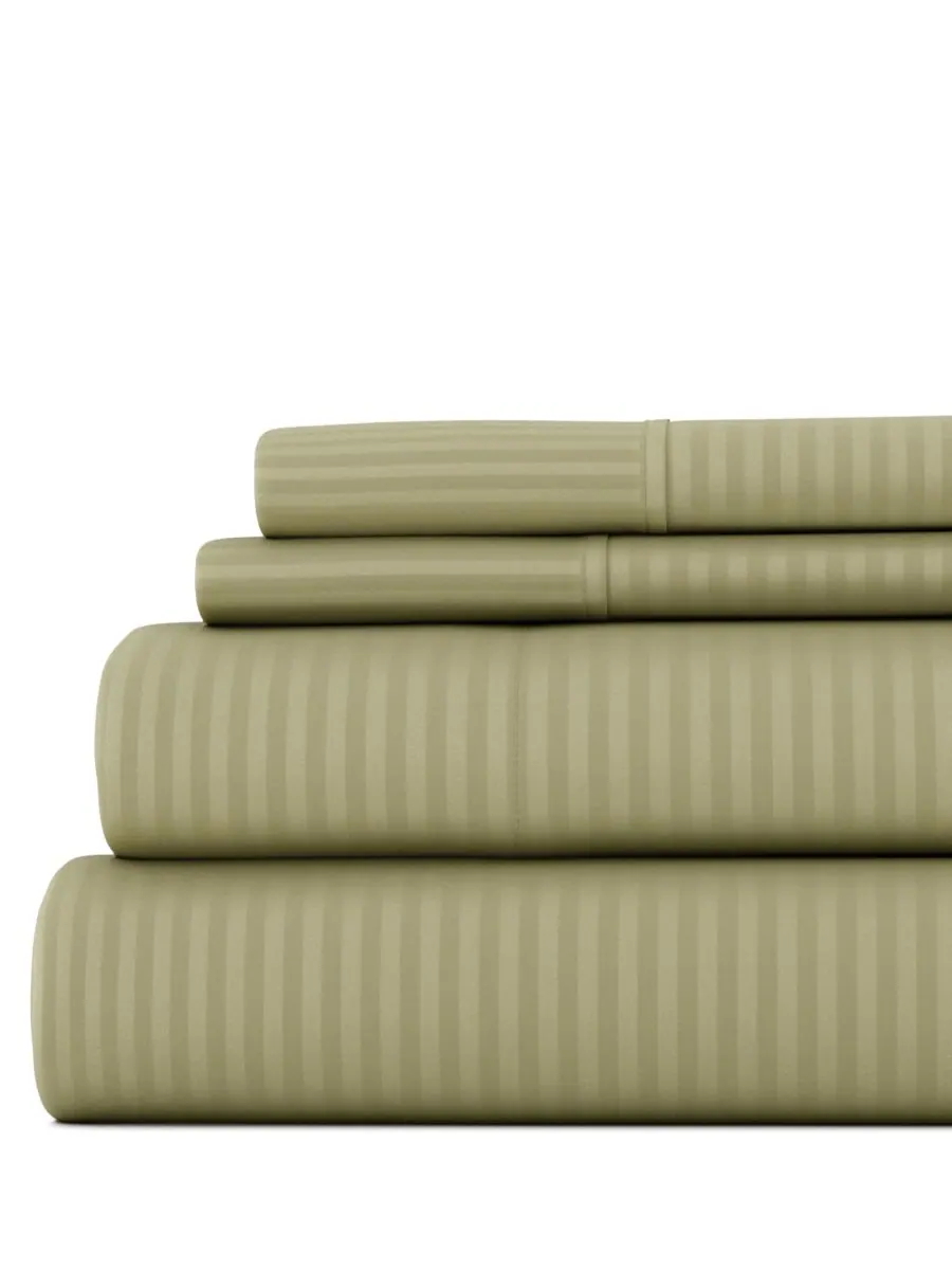 Комплект постельного белья Expressed In Embossed Striped из 4 предметов, размер Queen Ienjoy Home