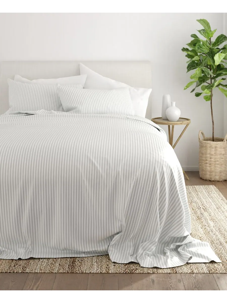 Комплект постельного белья Expressed In Embossed Striped из 4 предметов, размер Queen Ienjoy Home — изображение 9 из 10