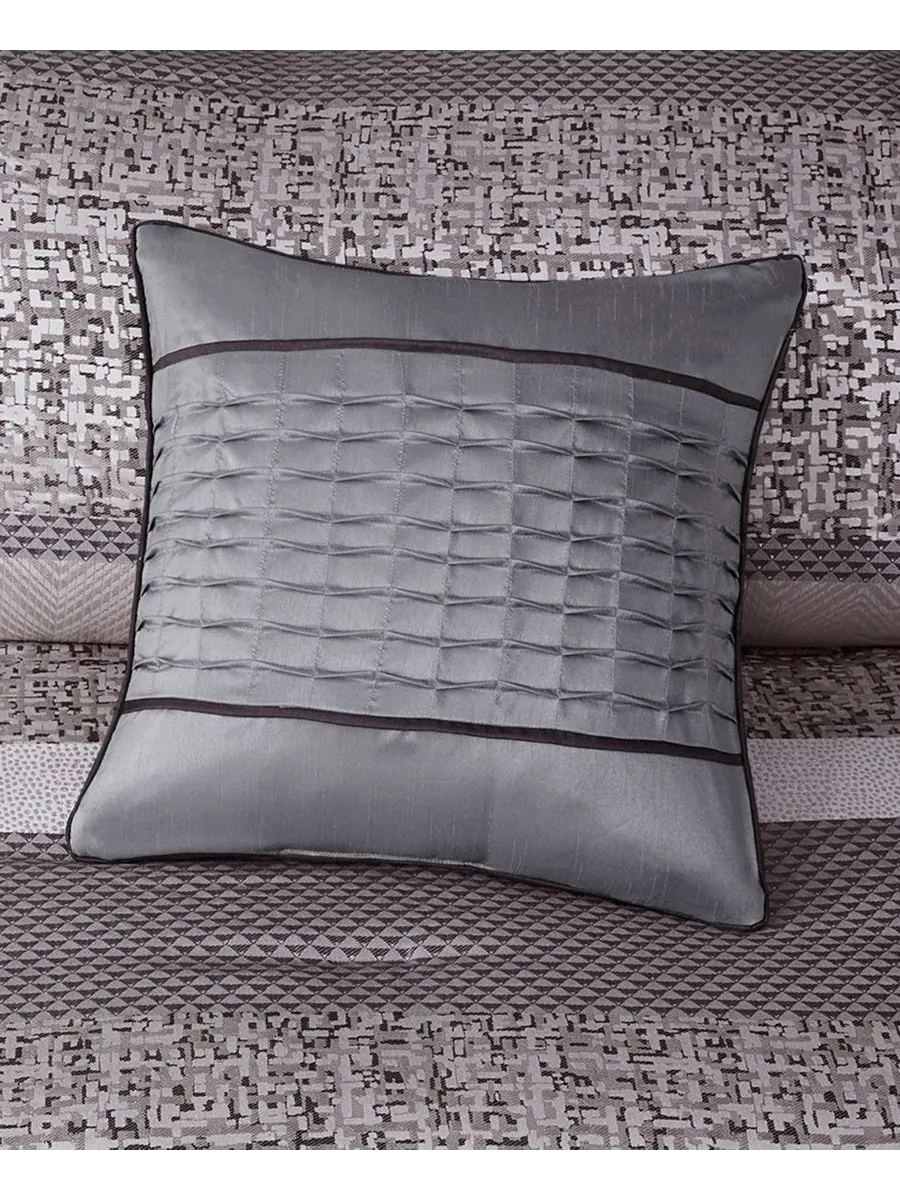 Комплект постельного белья Rhapsody Jacquard из 7 предметов, размер Queen Madison Park — изображение 2 из 10, серый