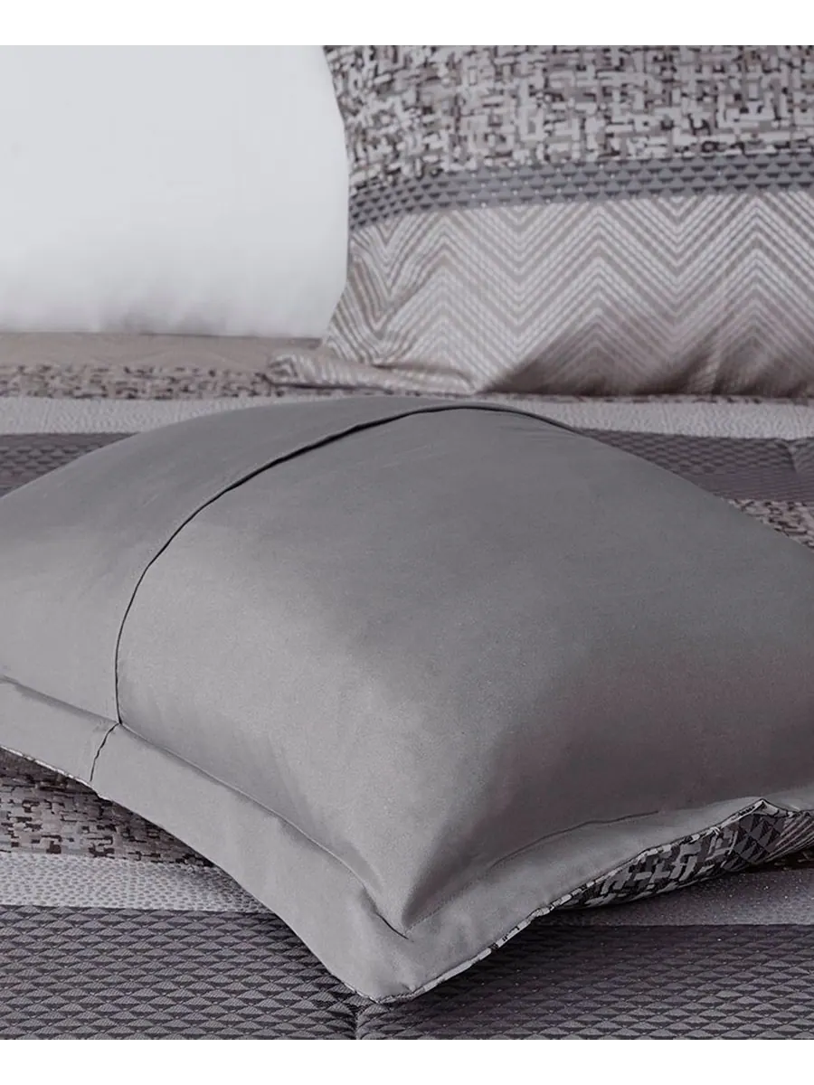 Комплект постельного белья Rhapsody Jacquard из 7 предметов, размер Queen Madison Park — изображение 6 из 10, серый