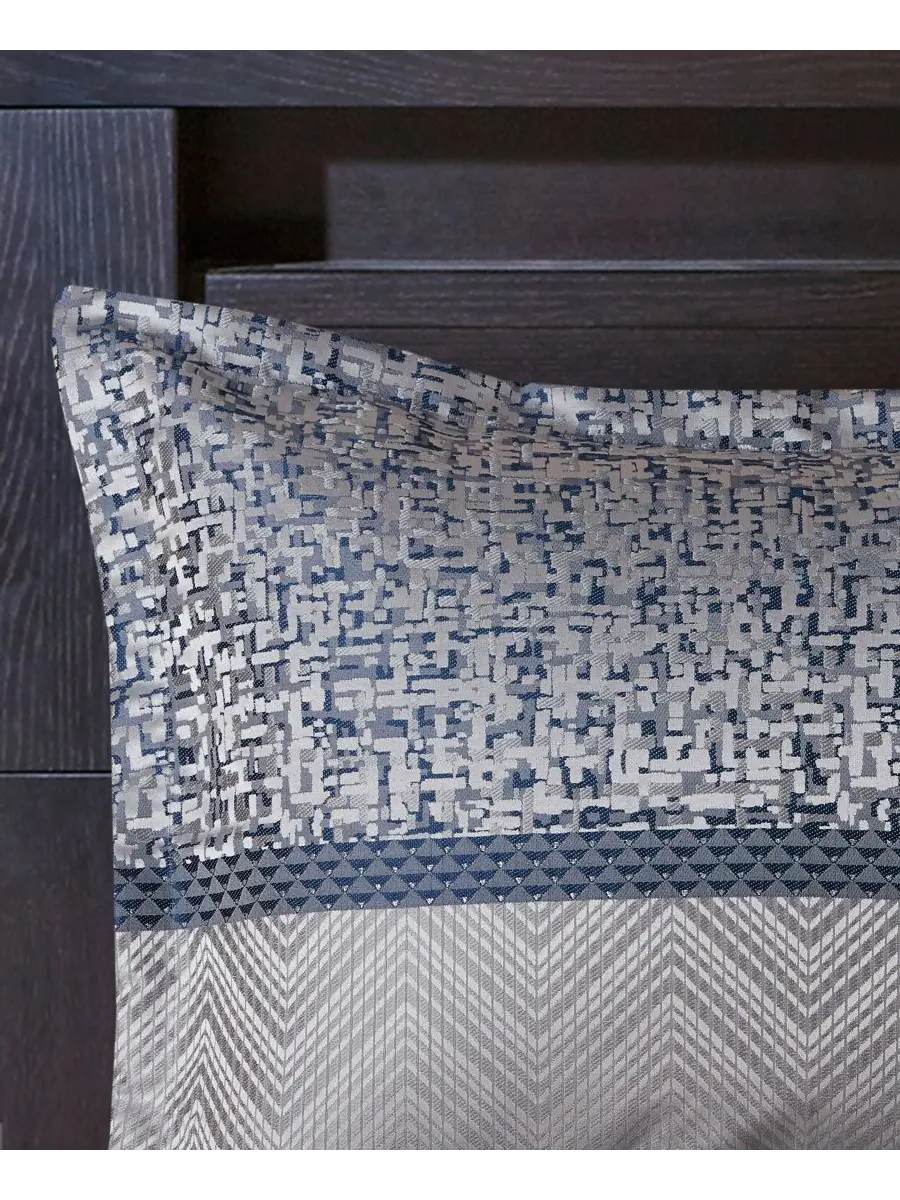 Комплект постельного белья Rhapsody Jacquard из 7 предметов, размер Queen Madison Park — изображение 4 из 10, темно-синий