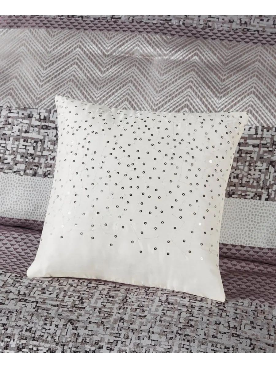 Комплект постельного белья Rhapsody Jacquard из 7 предметов, размер Queen Madison Park — изображение 10 из 10, фиолетовый