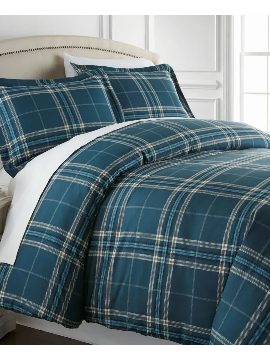 Ультрамягкий клетчатый комплект из 3 предметов, размер Full/Queen Southshore Fine Linens