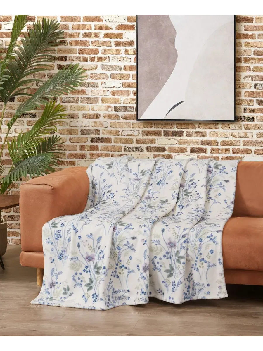 Плед с принтом Wildflower, 127 x 178 см Lucky Brand — изображение 4 из 6, фиолетовый