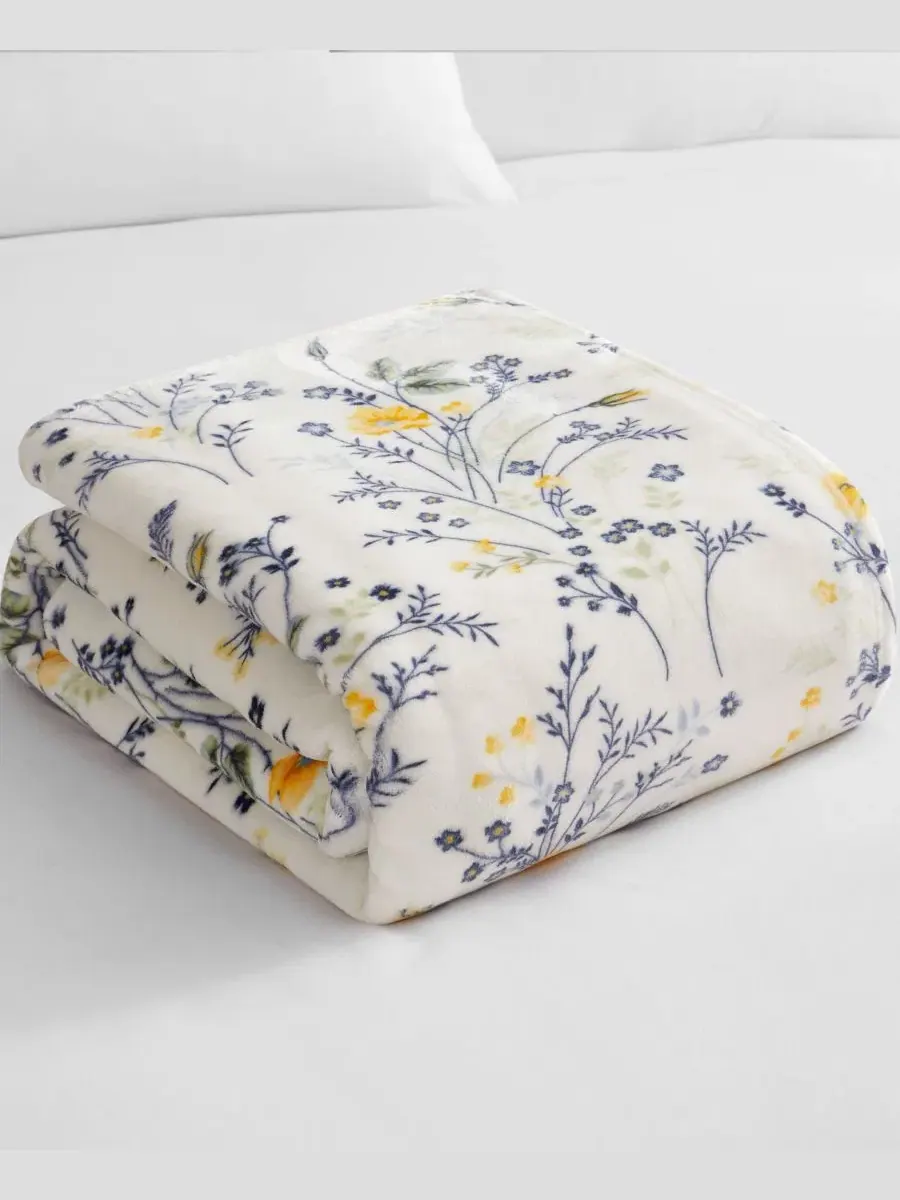 Плед из флиса Wildflower Plush, 127 x 178 см Lucky Brand — изображение 1 из 6, желтый