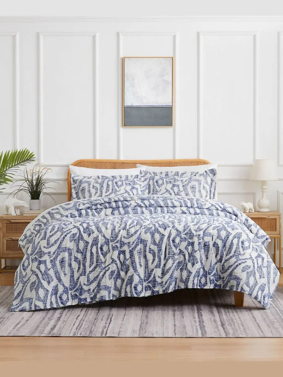 Комплект постельного белья Khari из 3 предметов, размер Full/Queen Southshore Fine Linens — изображение 1 из 4, синий