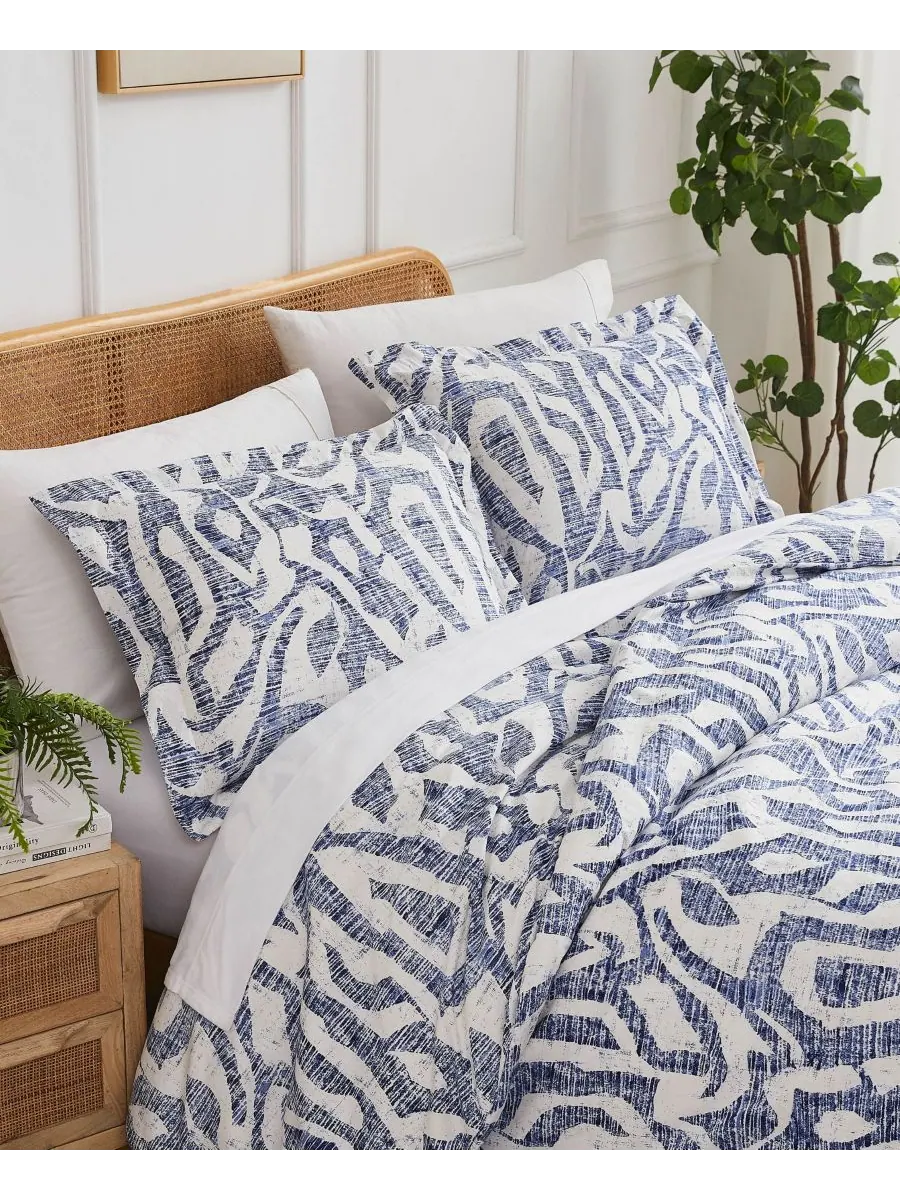 Комплект постельного белья Khari из 3 предметов, размер Full/Queen Southshore Fine Linens — изображение 3 из 4, синий