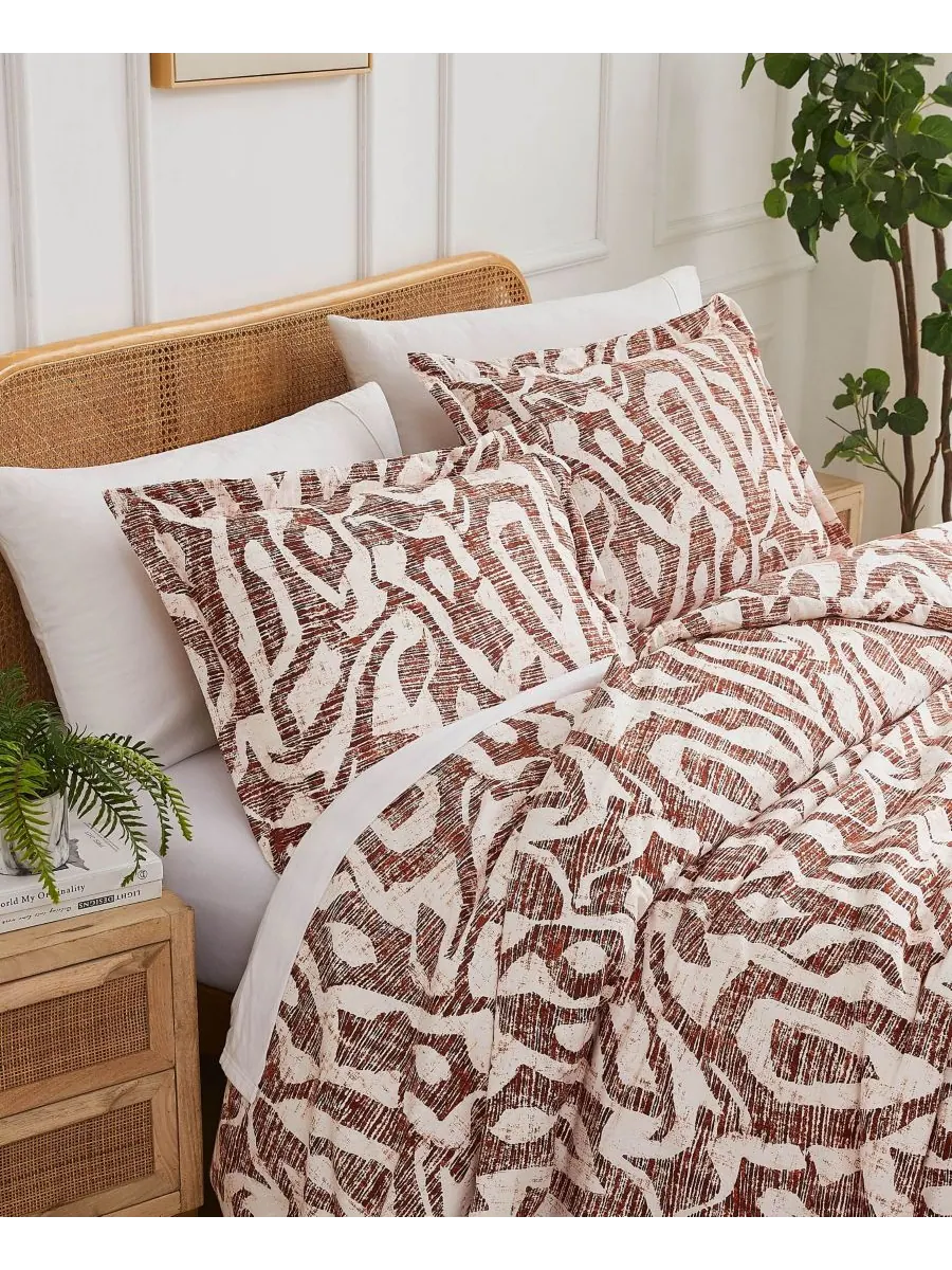 Комплект постельного белья khari из 3 предметов, размер full/queen Southshore Fine Linens — изображение 3 из 7, красный