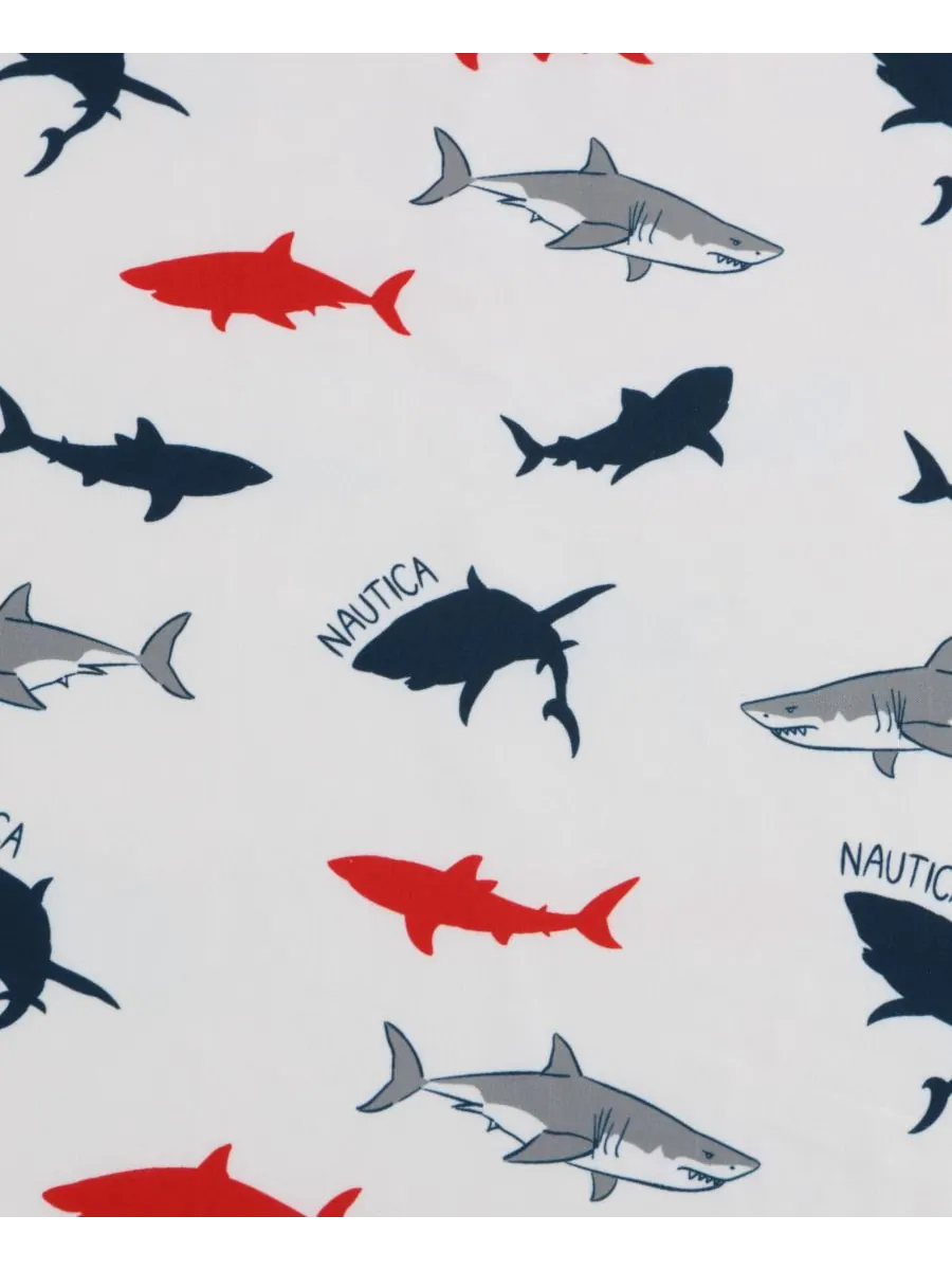 Комплект постельного белья Branson Sharks из микрофибры, 3 предмета, размер Twin XL Nautica — изображение 4 из 6, темно-синий