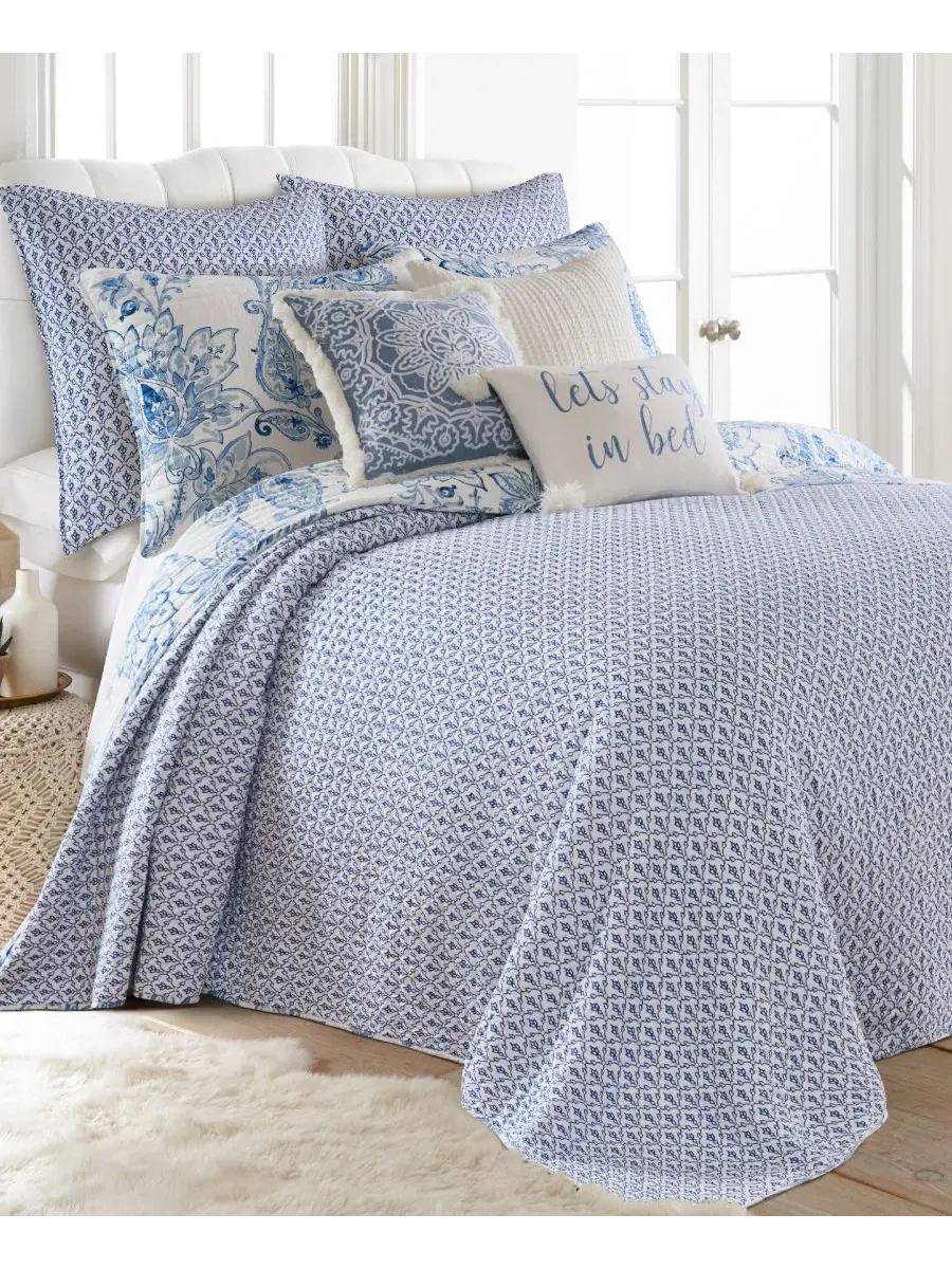 Комплекты двусторонних покрывал Home Bennett Levtex — изображение 2 из 6, синий
