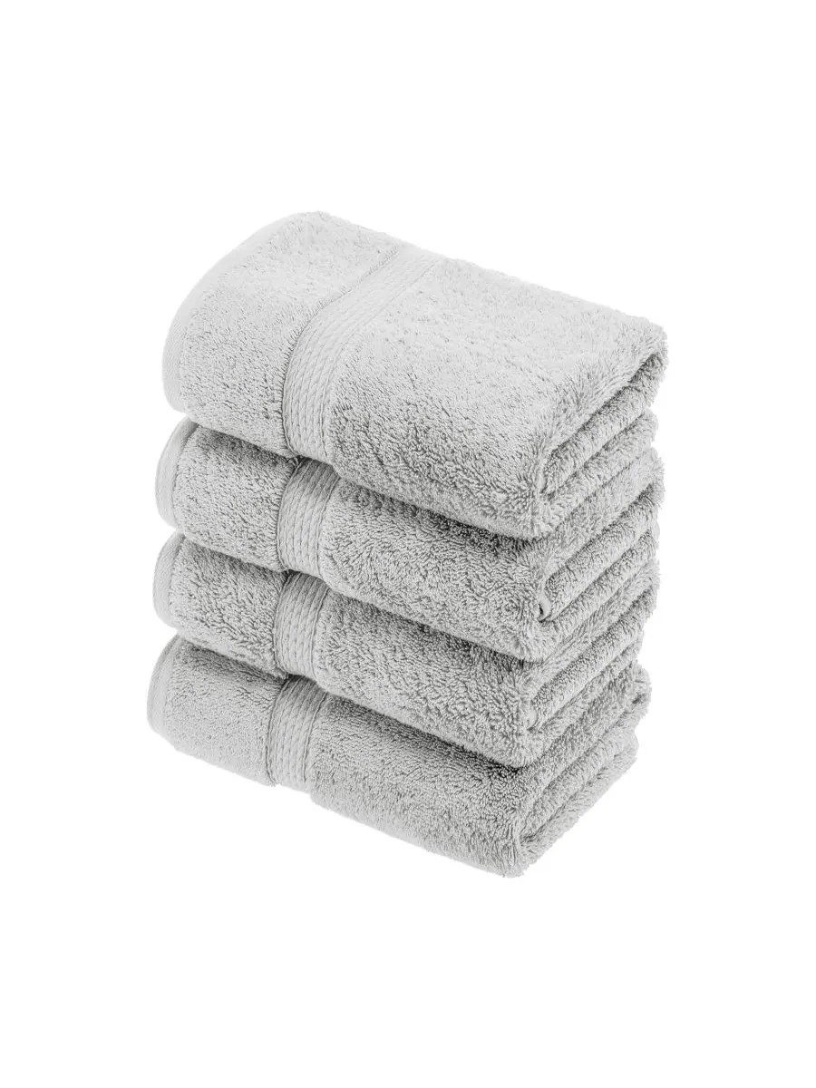 Набор из 4 полотенец для рук из 100% египетского хлопка Superior, Silver, Hand Towels — изображение 2 из 7, серебряный
