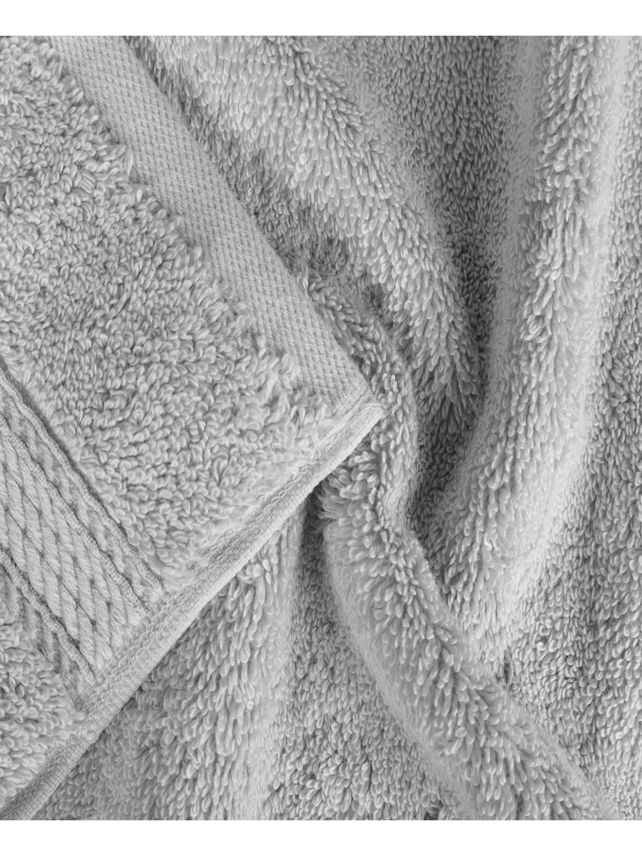 Набор из 4 полотенец для рук из 100% египетского хлопка Superior, Silver, Hand Towels — изображение 3 из 7, серебряный