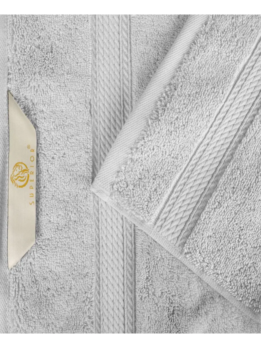 Набор из 4 полотенец для рук из 100% египетского хлопка Superior, Silver, Hand Towels — изображение 5 из 7, серебряный