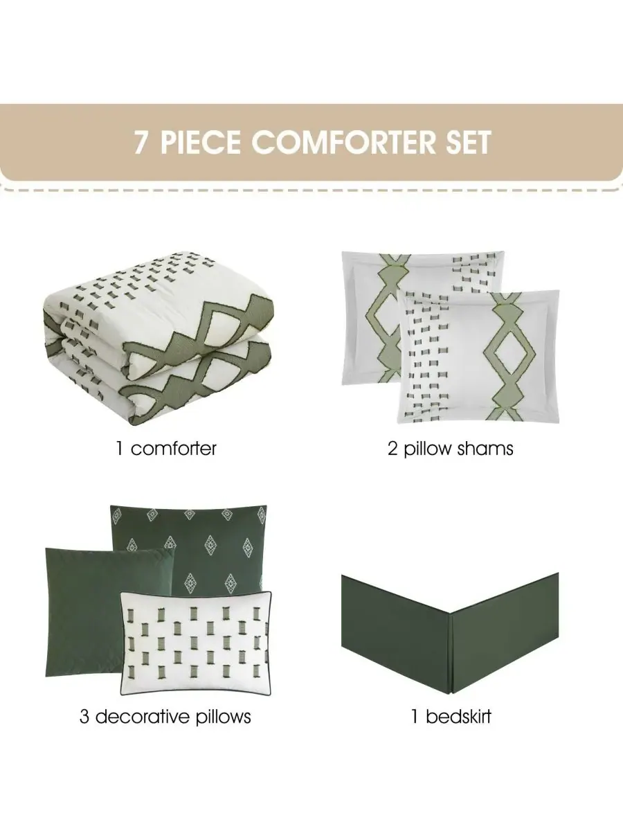 Комплект постельного белья Sanissa Geometric из 7 предметов, размер California King Stratford Park — изображение 7 из 10