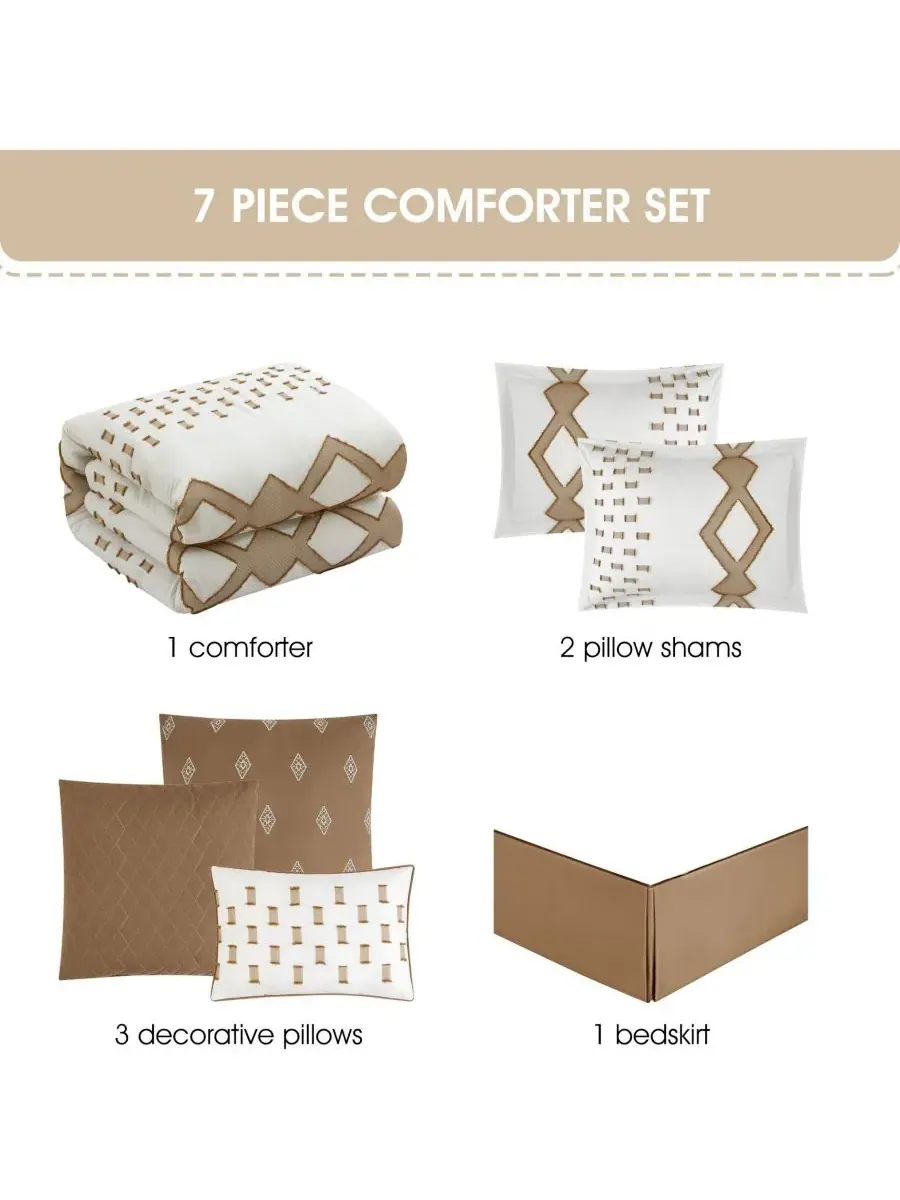 Комплект постельного белья Sanissa Geometric из 7 предметов, размер California King Stratford Park — изображение 7 из 10