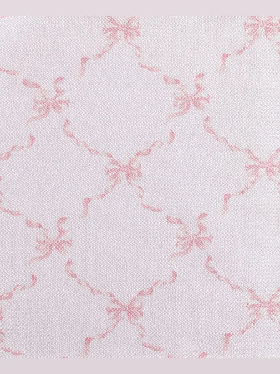 Комплект постельного белья из атласа с принтом, 4 предмета, размер Queen Laura Ashley — изображение 4 из 5, розовый
