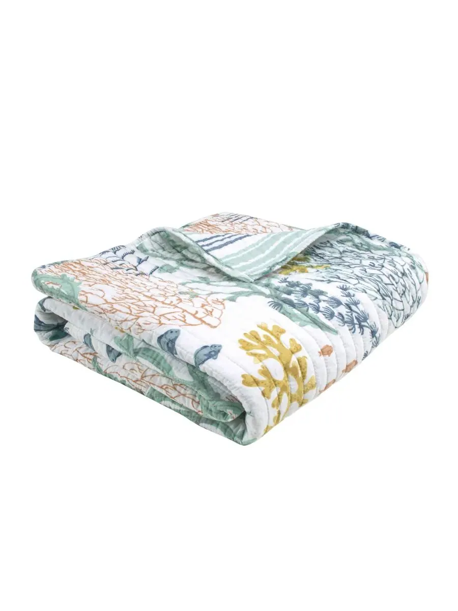 Двустороннее стеганое покрывало Ocean Meadow, 127 x 152 см Levtex
