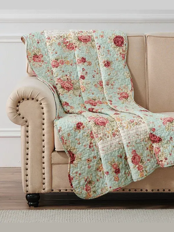 Плед «Античная роза», 100% хлопок, двусторонний, 50 x 60 дюймов Greenland Home Fashions