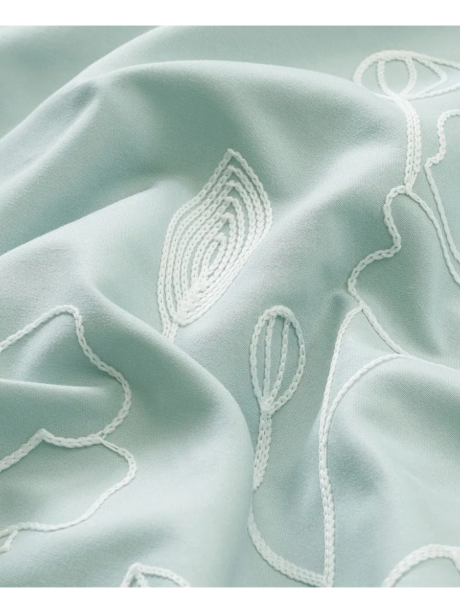 Комплект постельного белья Safina Floral из 7 предметов, размер King Stratford Park — изображение 5 из 10, зеленый