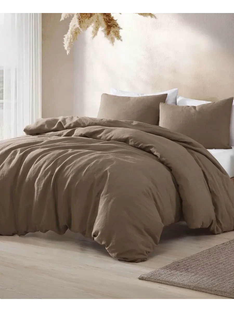 Комплект пододеяльников Logan Cotton 3-Piece Comforter Cover Set, Twin Riverbrook Home — изображение 1 из 5, грибной
