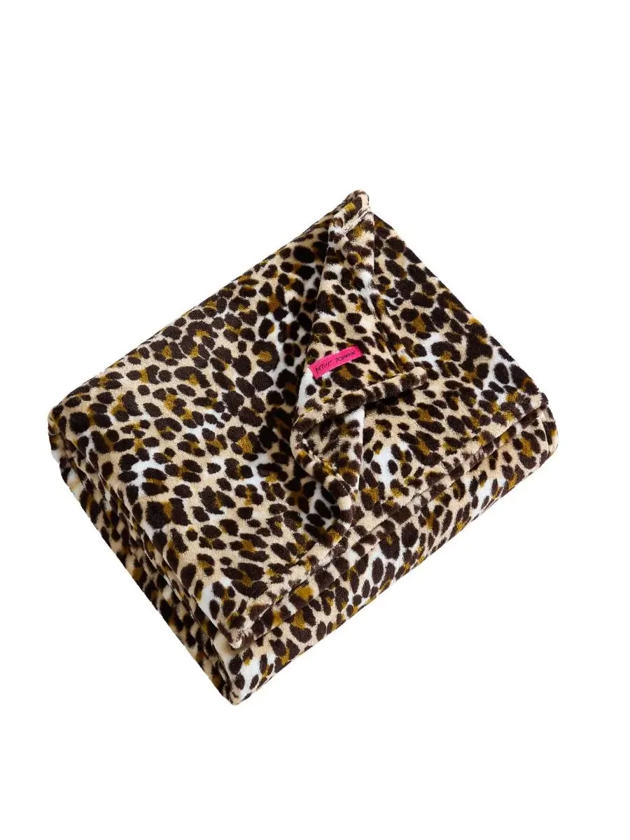 Плюшевый плед с леопардовым принтом, 178 x 127 см Betsey Johnson