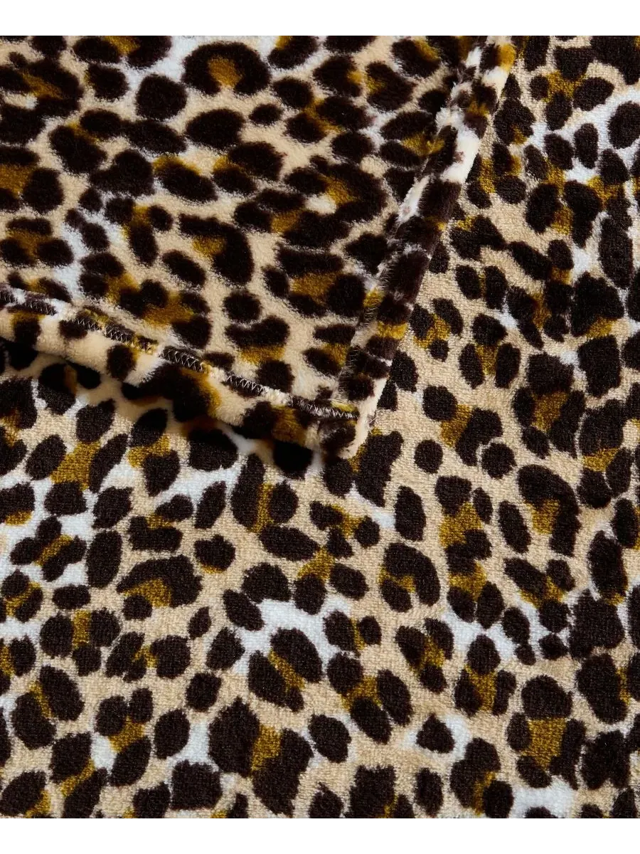 Плюшевый плед с леопардовым принтом, 178 x 127 см Betsey Johnson — изображение 2 из 5, коричневый