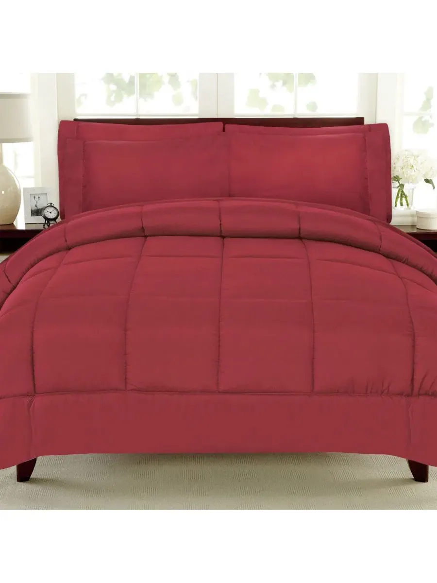 Комплект постельного белья с одеялом 7 предметов, Twin/Twin XL Sweet Home Collection — изображение 1 из 4, бордовый