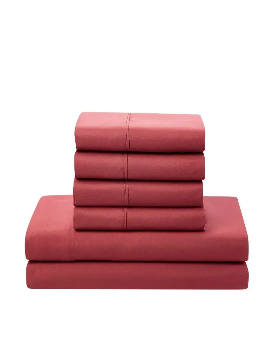 Комплект постельного белья с одеялом 7 предметов, Twin/Twin XL Sweet Home Collection — изображение 4 из 4, бордовый