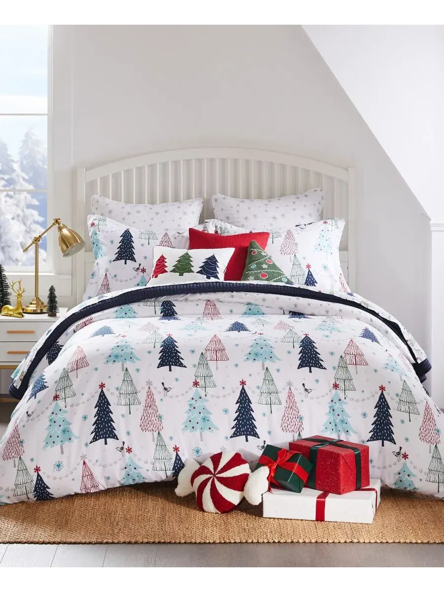 Комплект пододеяльников с простыней Merry Bright White Pine Levtex Home