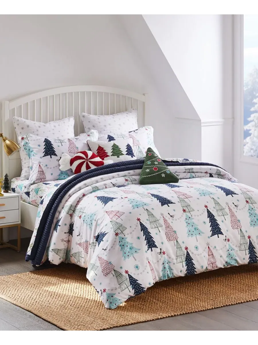 Комплект пододеяльников с простыней Merry Bright White Pine Levtex Home — изображение 2 из 5, синий