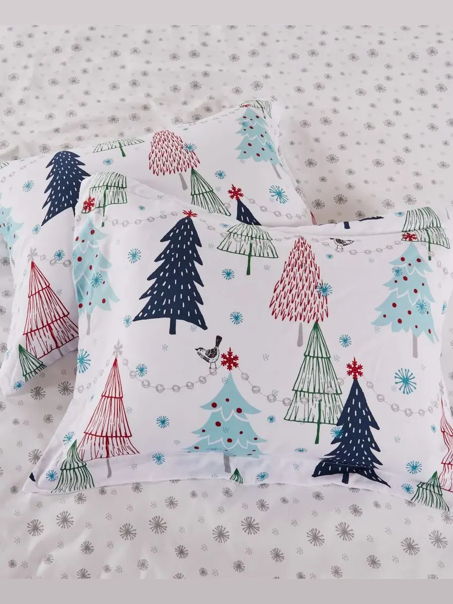 Комплект пододеяльников с простыней Merry Bright White Pine Levtex Home — изображение 4 из 5, синий