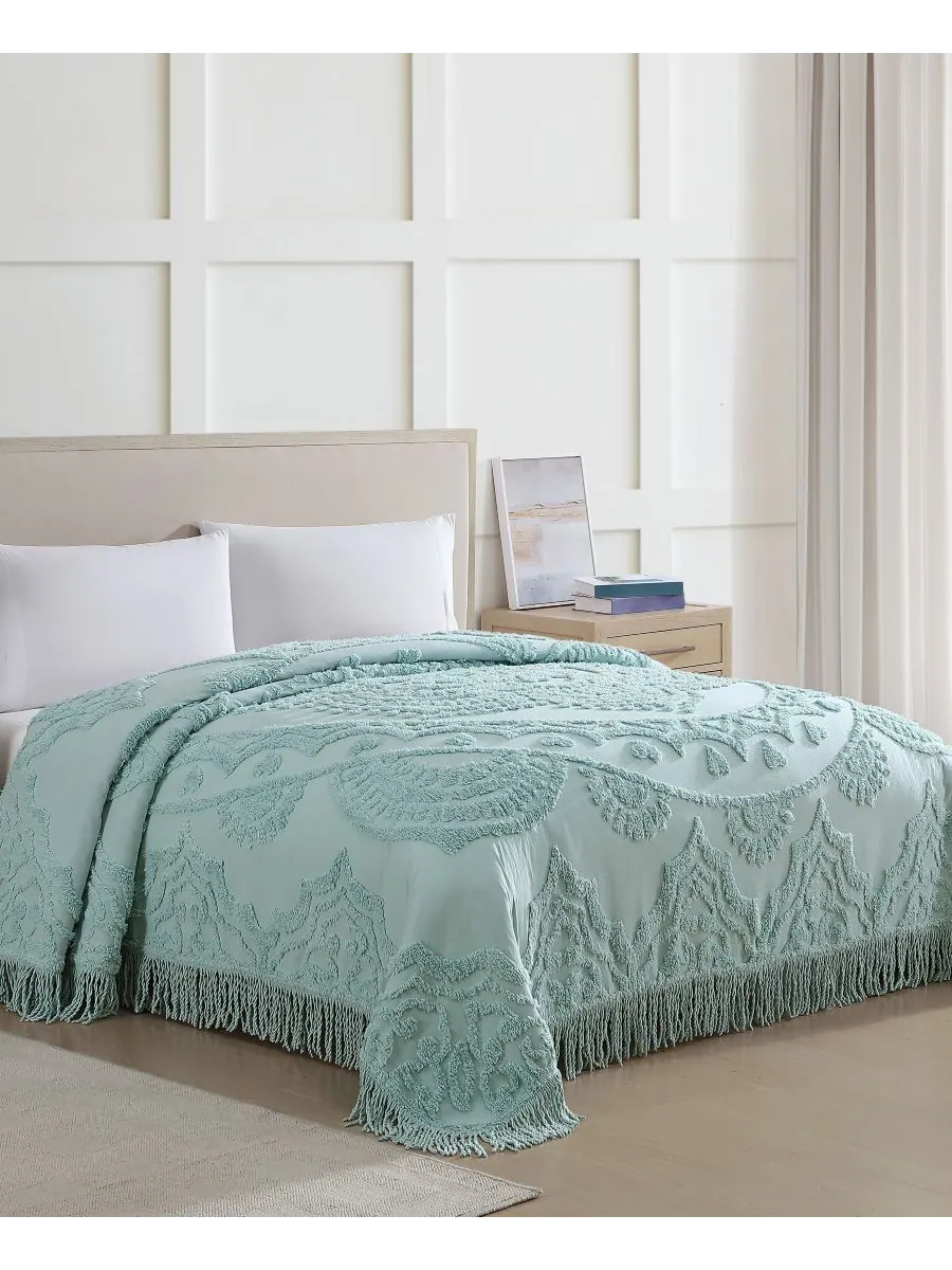 Легкое покрывало из синели lotus, размер twin Beatrice Home Fashions — изображение 1 из 4, синий