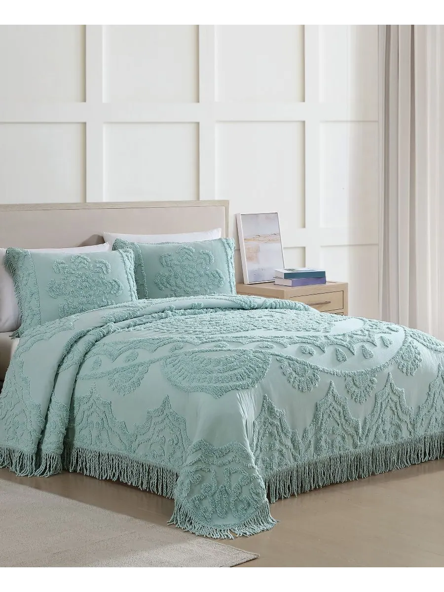 Легкое покрывало из синели lotus, размер twin Beatrice Home Fashions — изображение 2 из 4, синий