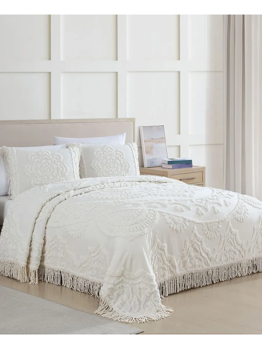 Легкое покрывало из синели lotus, размер twin Beatrice Home Fashions — изображение 2 из 4, белый