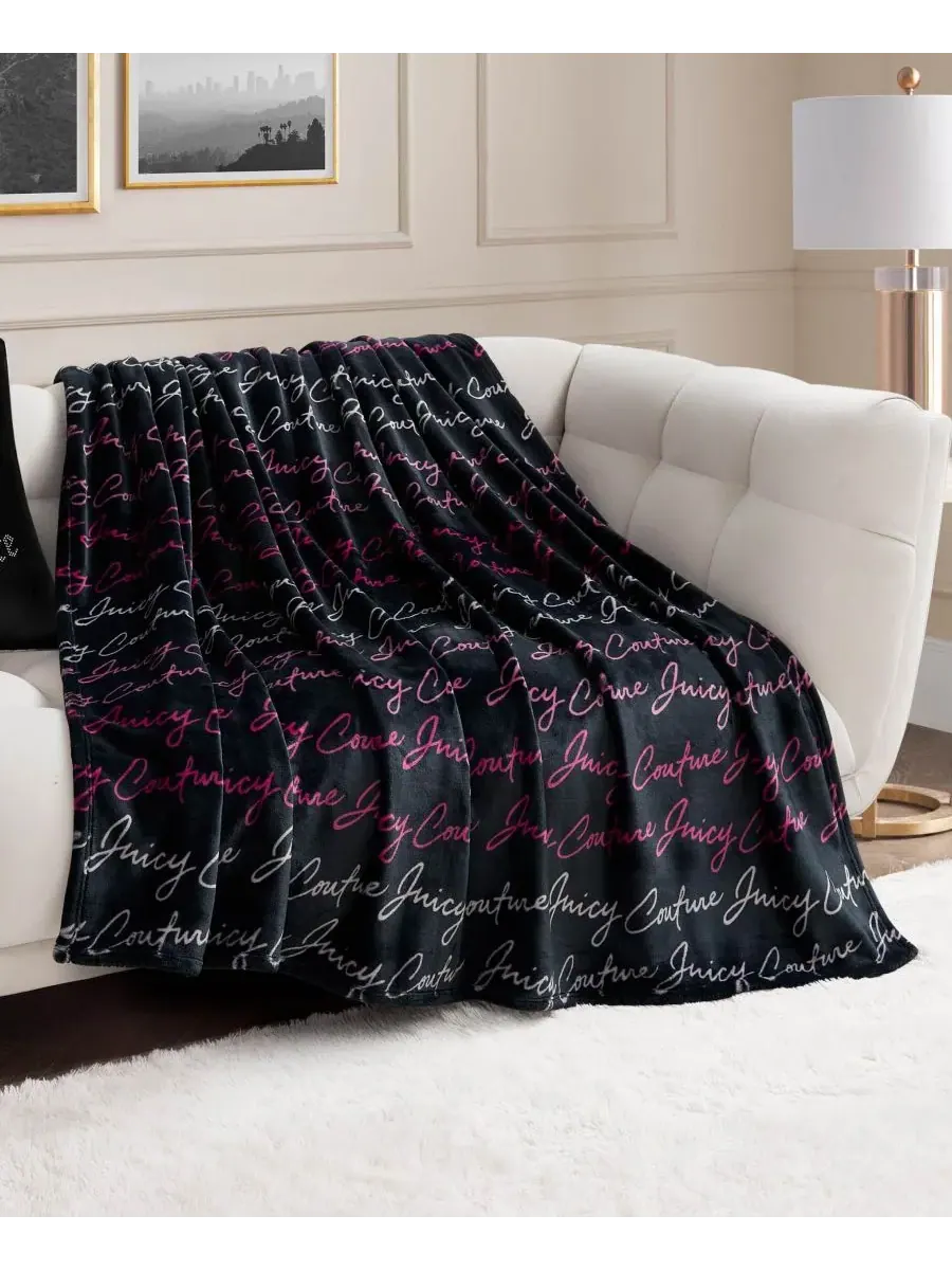 Большой плед из плюша с принтом, 152 x 178 см Juicy Couture