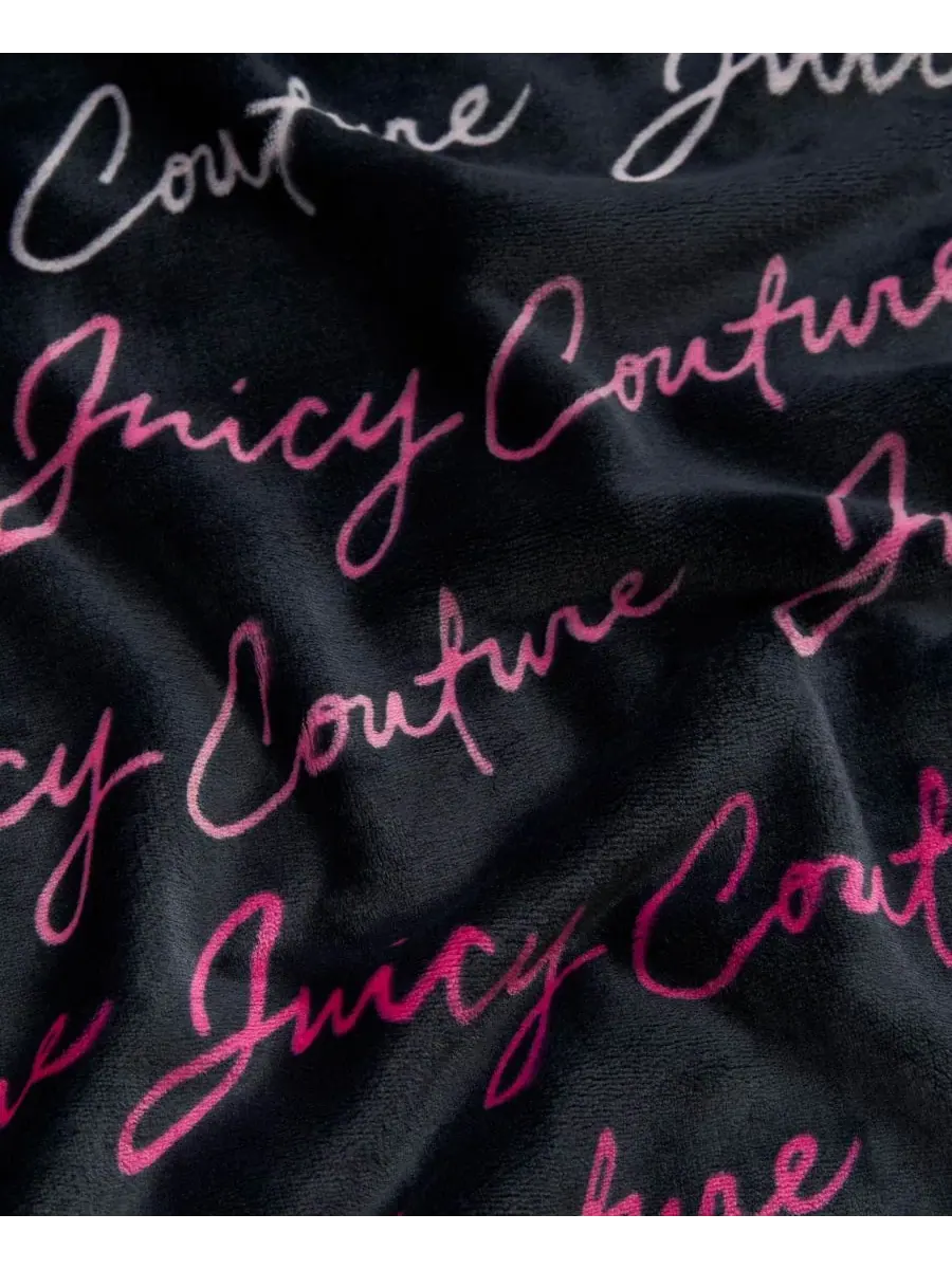Большой плед из плюша с принтом, 152 x 178 см Juicy Couture — изображение 4 из 7, черный