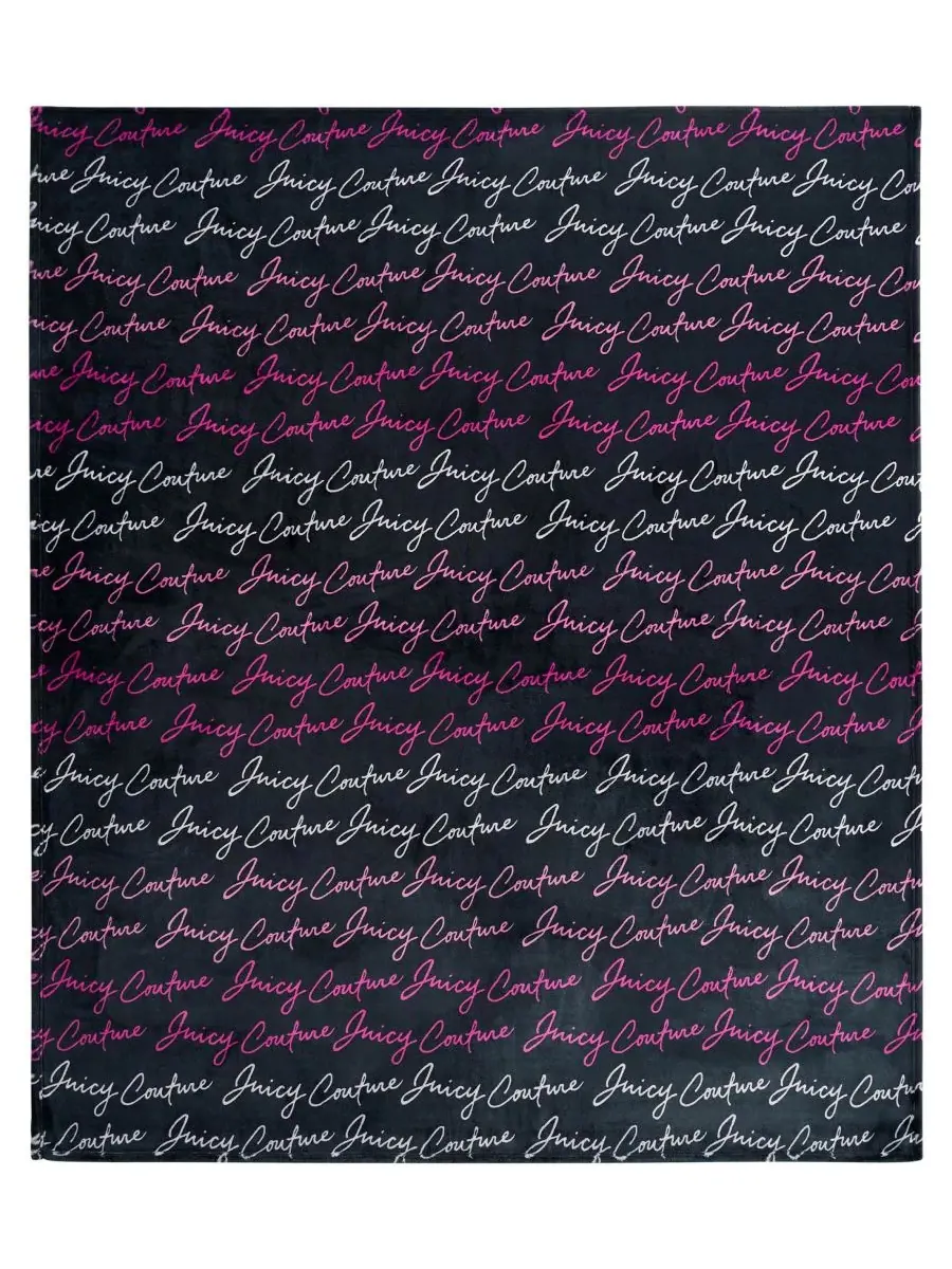Большой плед из плюша с принтом, 152 x 178 см Juicy Couture — изображение 5 из 7, черный