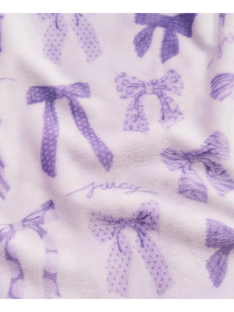 Большой плед из плюша с принтом, 152 x 178 см Juicy Couture — изображение 4 из 7, фиолетовый