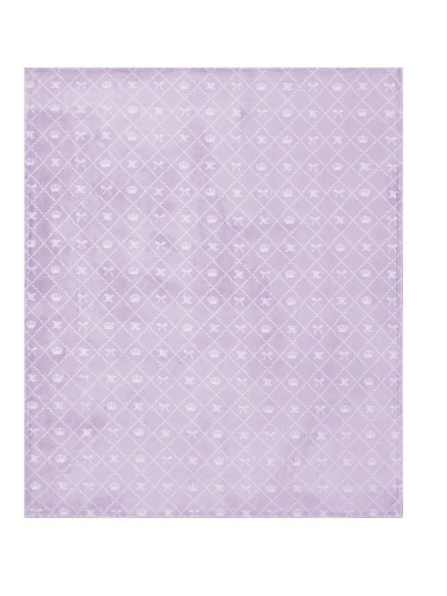 Большой плед из плюша с принтом, 152 x 178 см Juicy Couture — изображение 5 из 7, фиолетовый