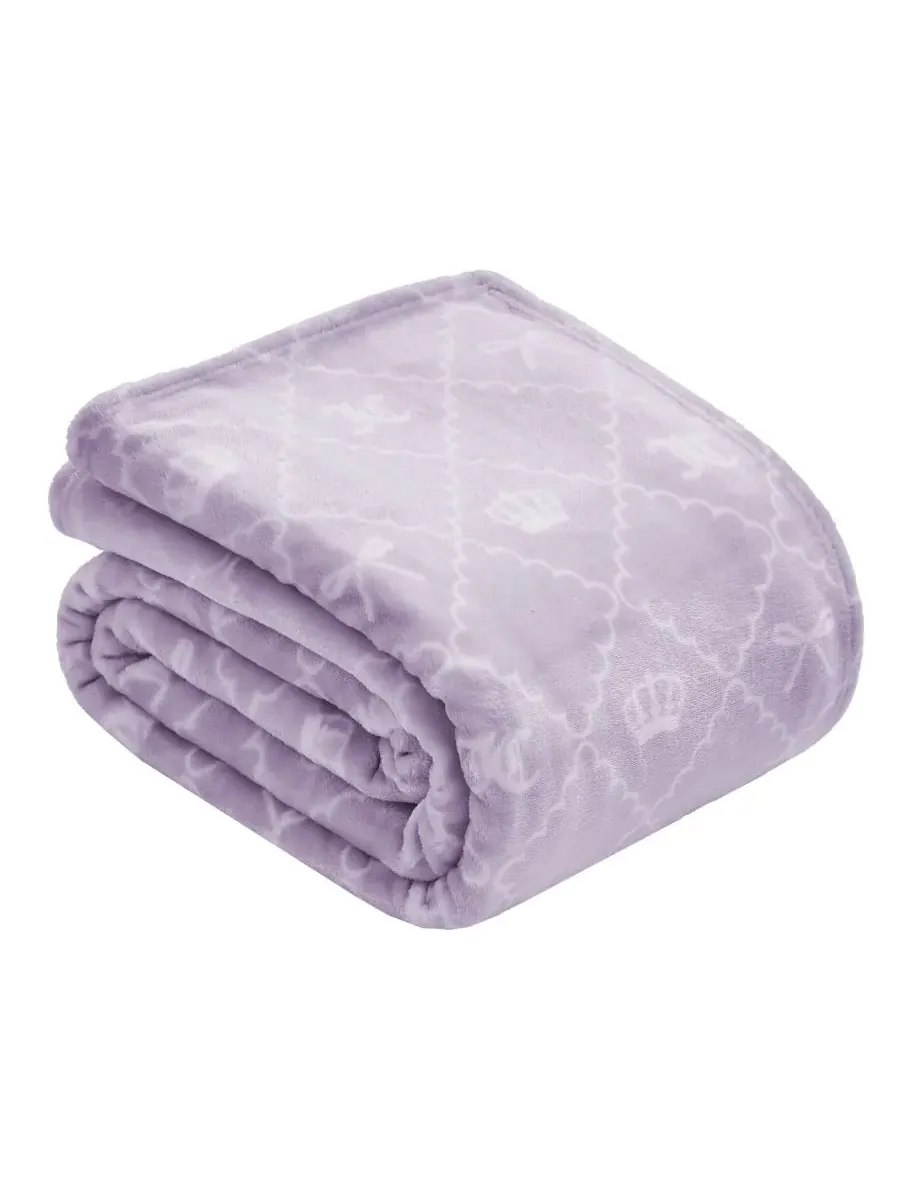 Большой плед из плюша с принтом, 152 x 178 см Juicy Couture — изображение 6 из 7, фиолетовый