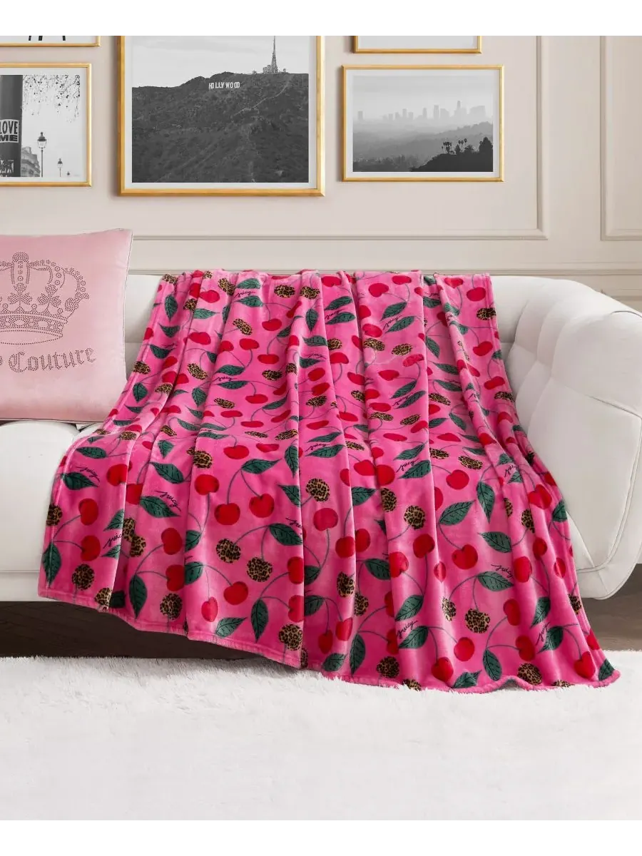 Большой плед из плюша с принтом, 152 x 178 см Juicy Couture