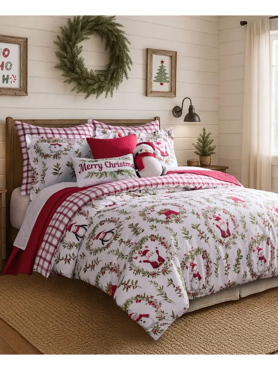 Комплект постельного белья Home Pine and Plaid, двусторонний, 3 предмета, размер King Levtex