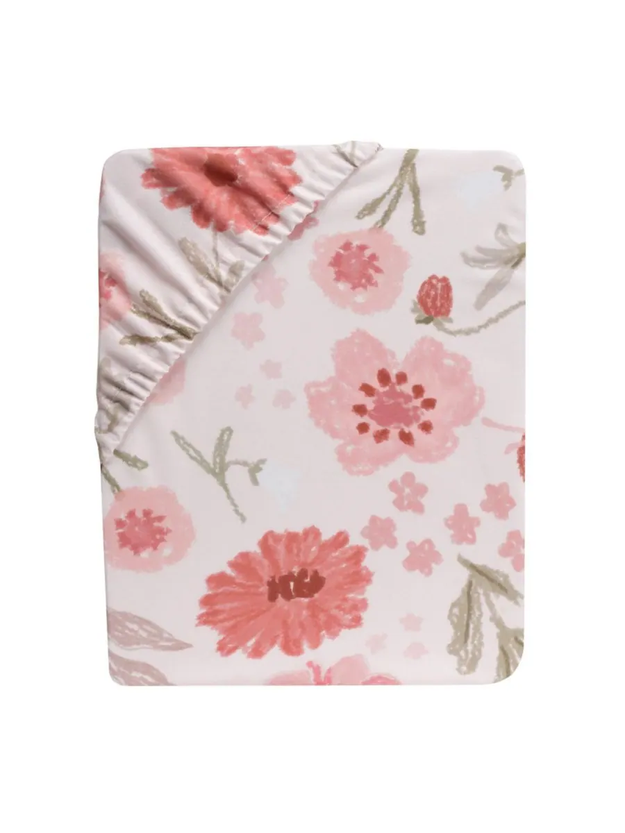 Комплект постельного белья для детской кроватки Flower Power из 3 предметов с цветочным принтом — изображение 6 из 10