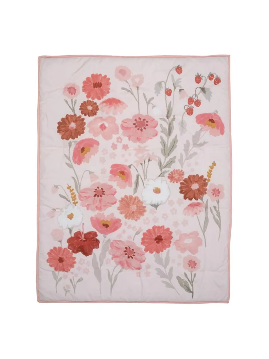Комплект постельного белья для детской кроватки Flower Power из 3 предметов с цветочным принтом — изображение 8 из 10
