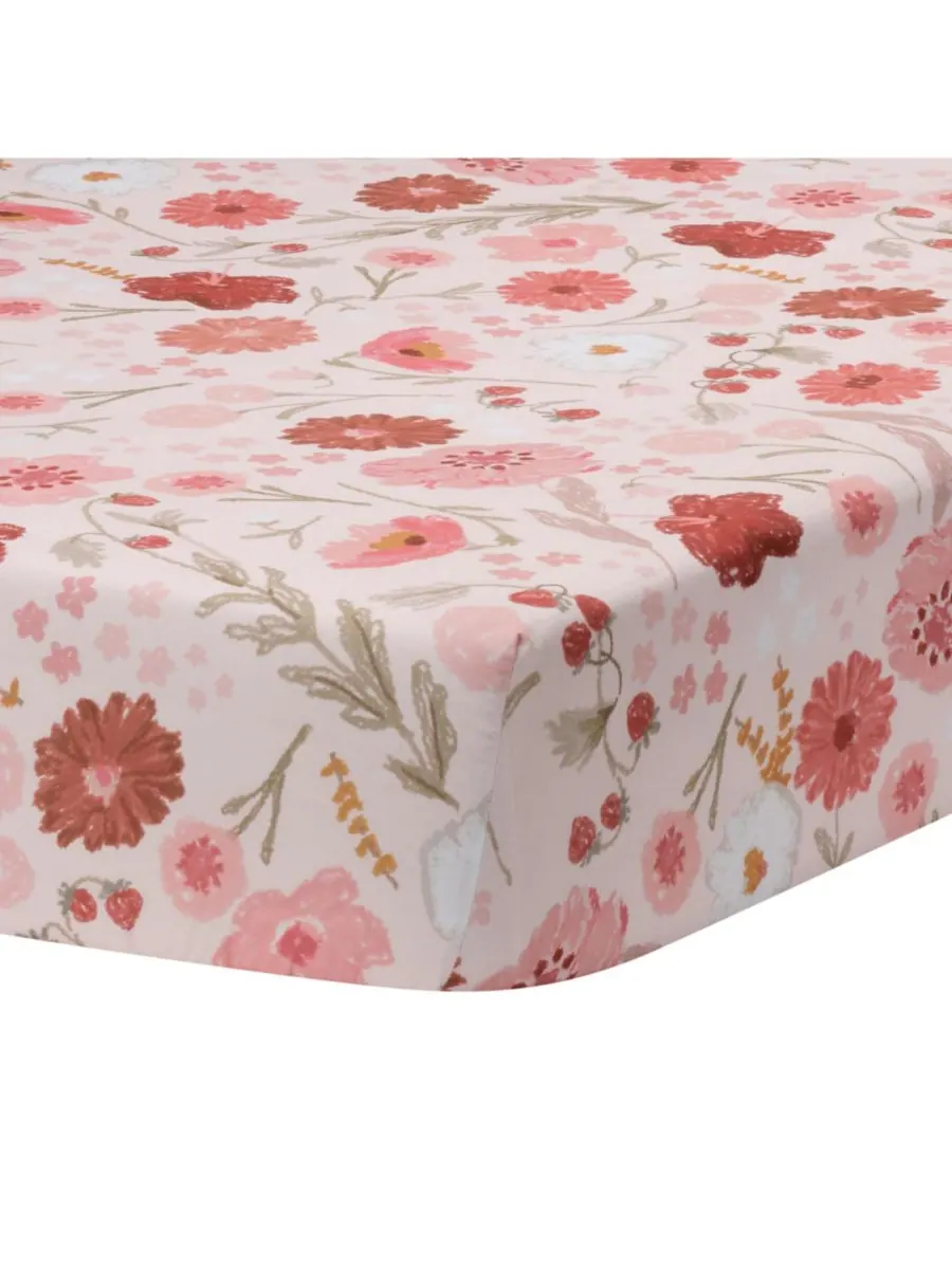 Комплект постельного белья для детской кроватки Flower Power из 3 предметов с цветочным принтом — изображение 9 из 10
