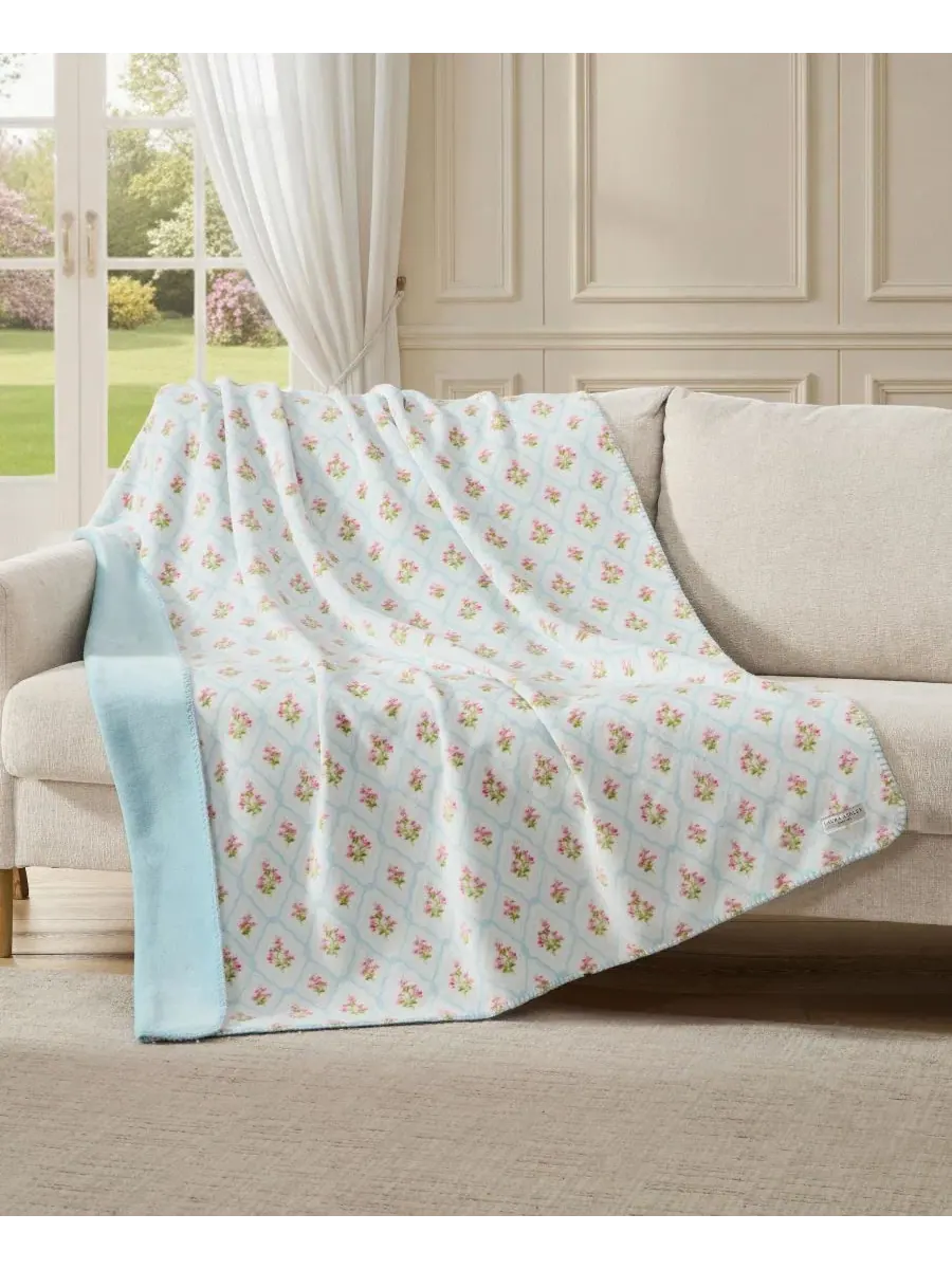 Двусторонний плюшевый плед Pinford Trellis с принтом, 178 x 127 см Laura Ashley